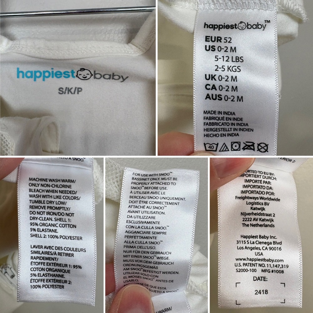 Happiest Baby SNOO Sleep Sack 5 Second Swaddle  Size S 100% Organic Cotton Baby - Picture 15 of 17
